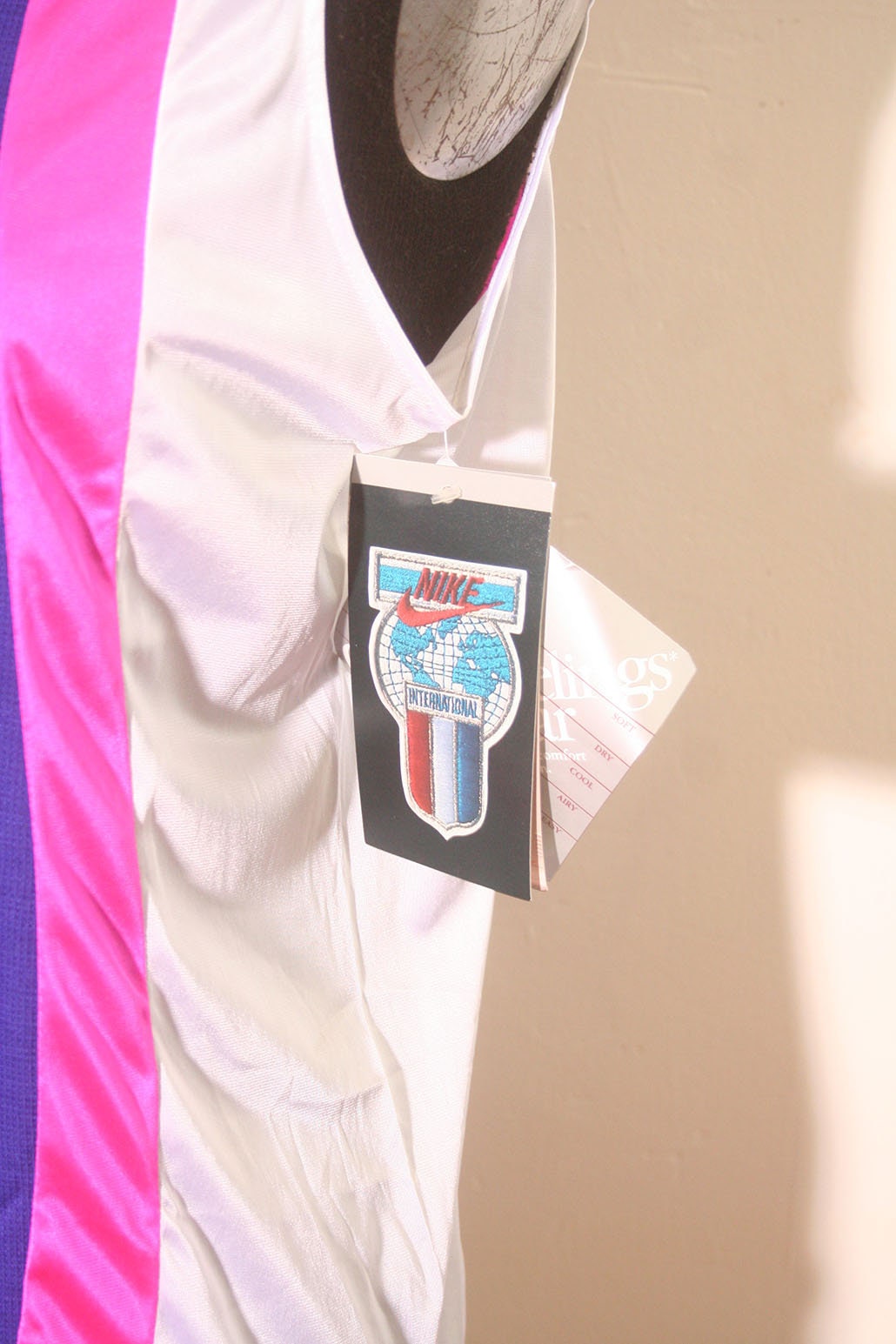 Vintage Nike Shirt 80s Sheer Tank Top International Dead Stock Women's Marathon Athletic Track Sports Tee SWOOSH Running Ultra Violet Medium