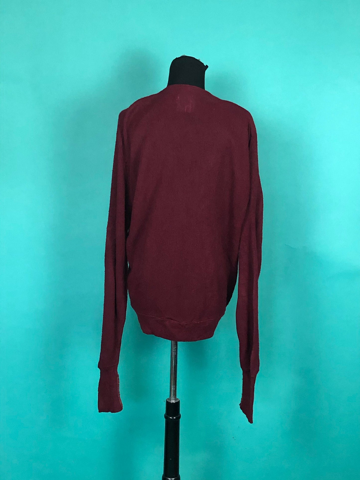 Maroon Cardigan Sweater Vintage 90s Button Down Long Sleeve Grunge Pullover size M/L