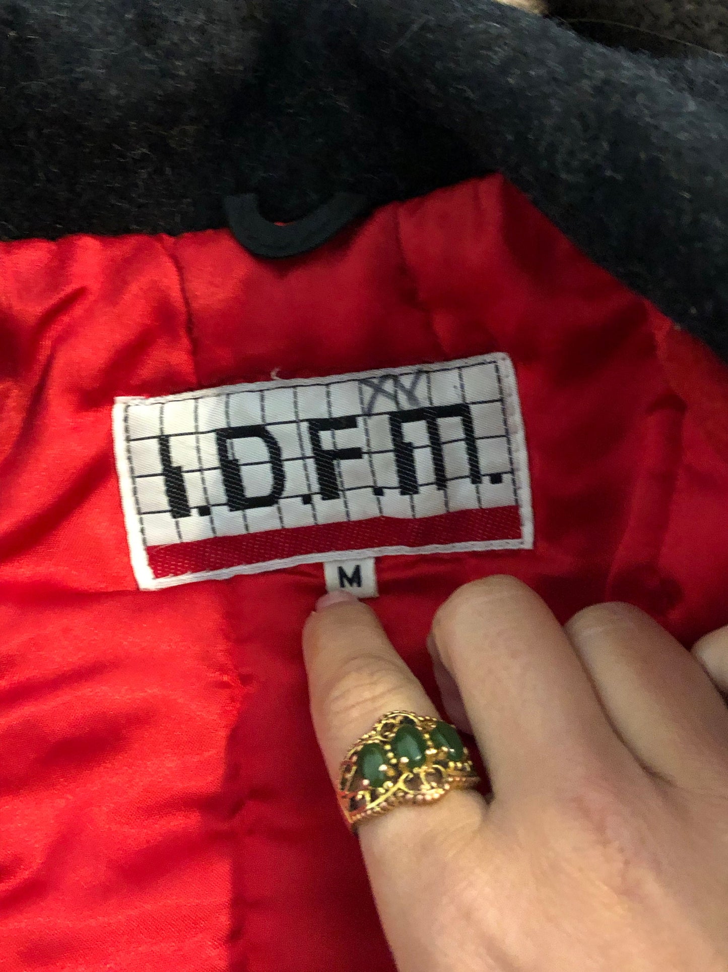 Peppered Gray Black Wool Batwing Vintage 80s Bomber Winter IDFM Jacket size Medium