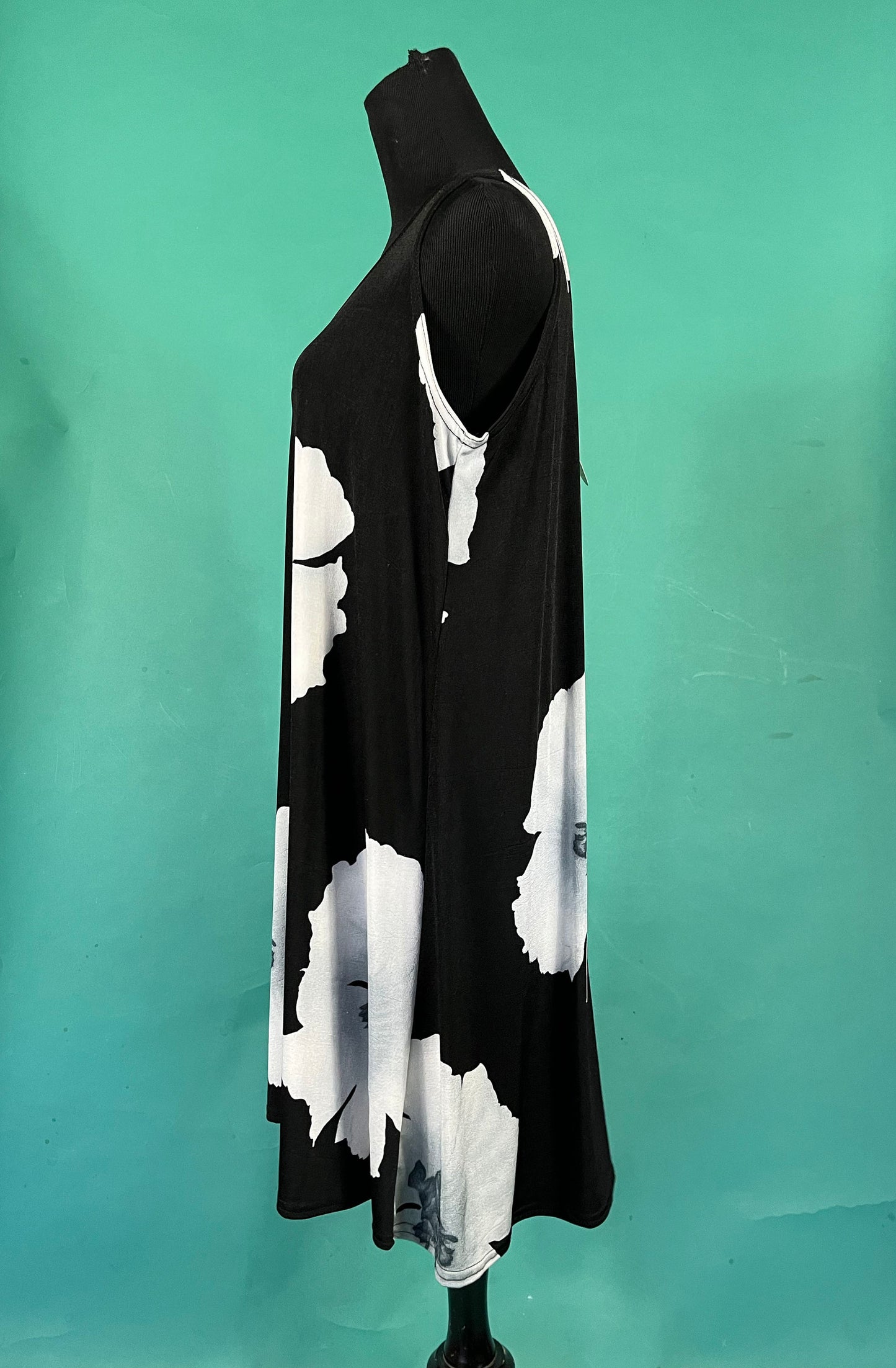 Vintage 90s Big Flower A Line Stretch Summer Tank Parachute Jostar Dress Size Large