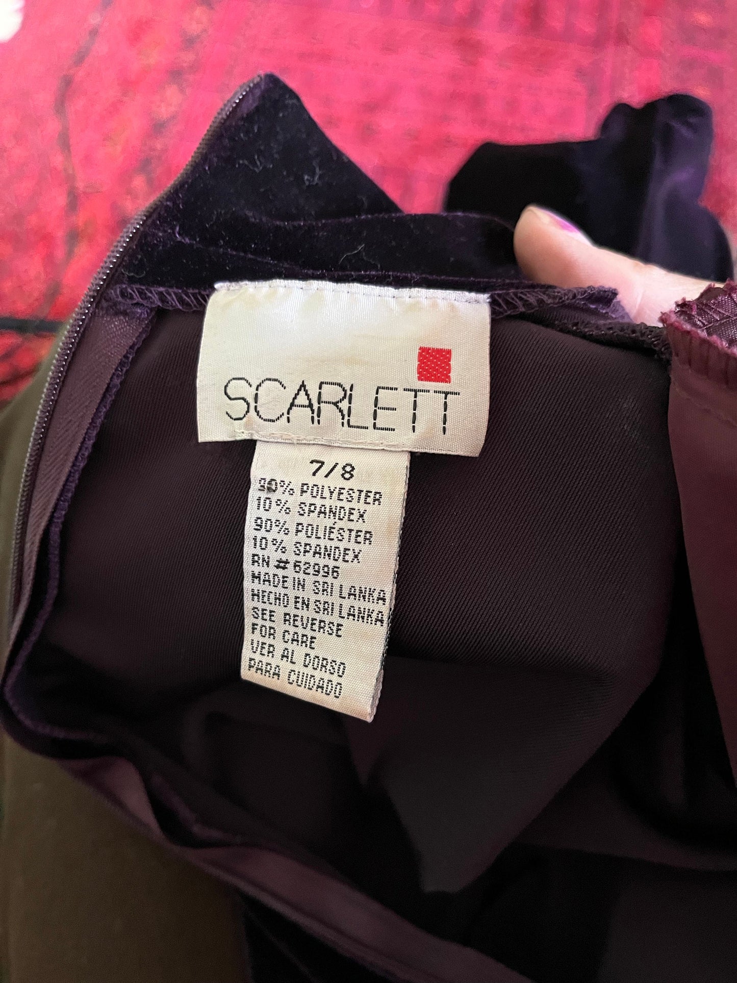 Vintage 90s Eggplant Purple Long Sleeve Turtleneck Velvet Chain Belt Bodycon Scarlett Mini Dress size 7